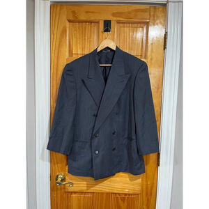 Burdis Chicago Men’s Blazer Jacket Dark Gray Pinstripe Double Breasted
